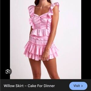Cake For Dinner Pink Ruffled Mini Skirt